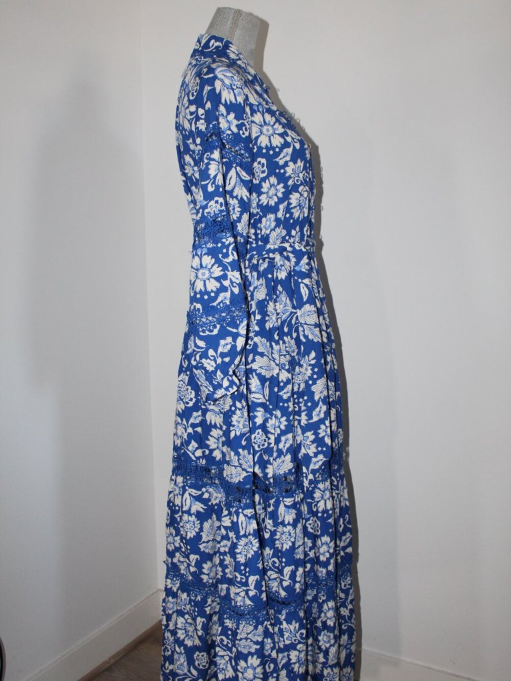 NWT MISS JUNE Paris Long Morgane Collared Belted Dress One Size - Picture 8 of 8